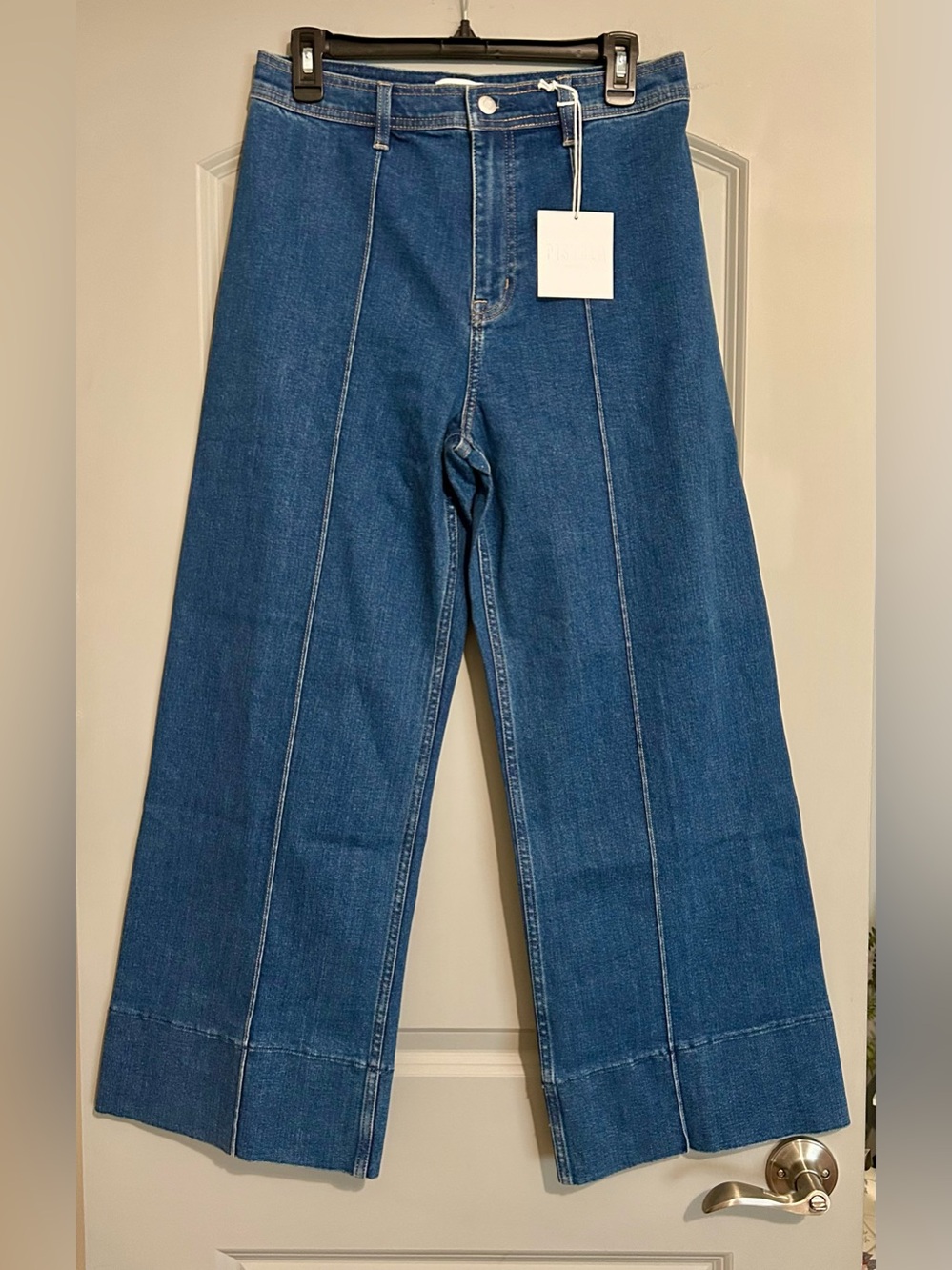 Pistola Penny Ankle Wide Leg Jeans 29 Dark Wash Cropped Denim NWT - Picture 6 of 7